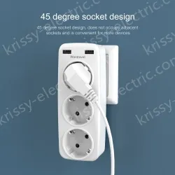 EU plug extension wall socket