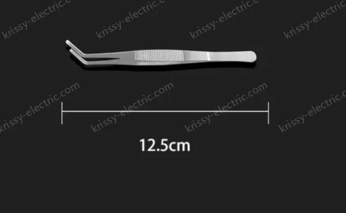 Stainless steel tweezers Curved round head (thick) 12.5cm