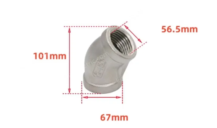 316L/2" DN50 Stainless steel 45° elbow joint