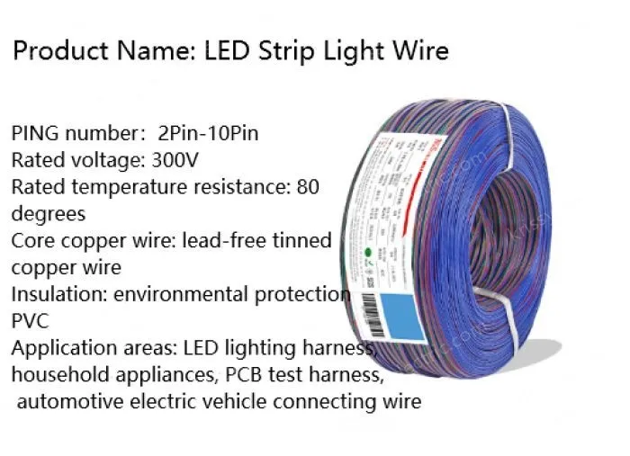LED light connecting cable 24AWG*4 and (11/0.12TS)