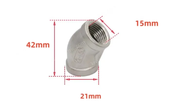 304/3 mins 3/8 Stainless steel 45° elbow joint