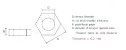 External hexagon nut 316 stainless steel-M30