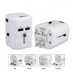 2USB travel adapter 2500mA,5V, KRUSB-WLG3327B