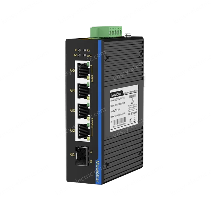 1 Port Gigabit SFP + 4 Ports Gigabit RJ45 Din-Rail Unmanaged Industrial Ethernet Switch