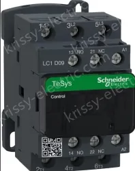 Schneider LC1D32M7C TeSys Deca 3P Contactor, 32A, 220VAC Coil, 1NO+1NC Auxiliary Contacts