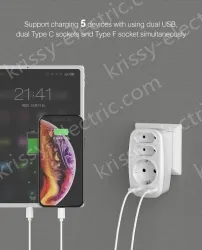 Extension power outlet wall socket
