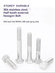 Half thread external hexagonal bolt M6*75