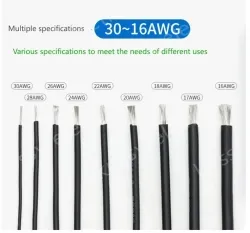 Silicone high temperature cable 26AWG Yellow