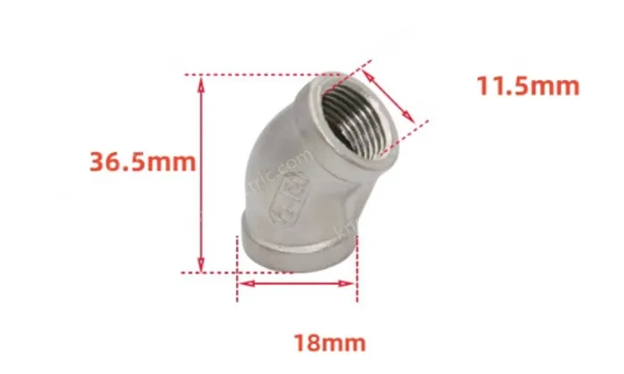 304/2 points 1/4 Stainless steel 45° elbow joint