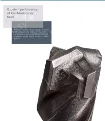 Four-pit 5 series rotary hammer drill bit 10x150x210