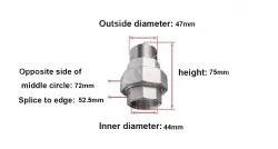 316L//1.5" DN40 1-1/2 Stainless steel inner and outer wire unions