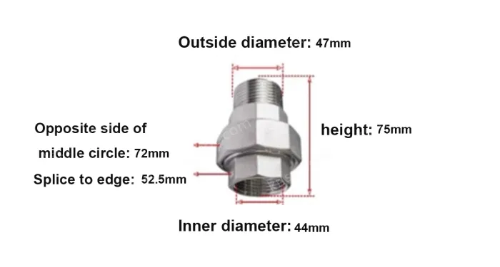 316L//1.5" DN40 1-1/2 Stainless steel inner and outer wire unions