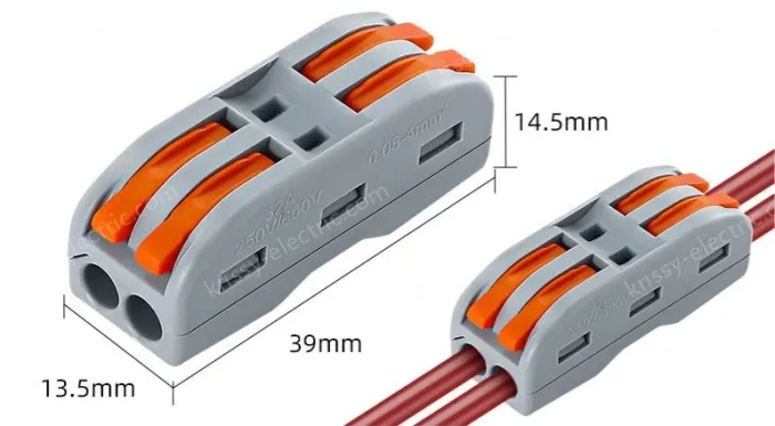 Fast splitter Two-in, two-out conventional orange with holes