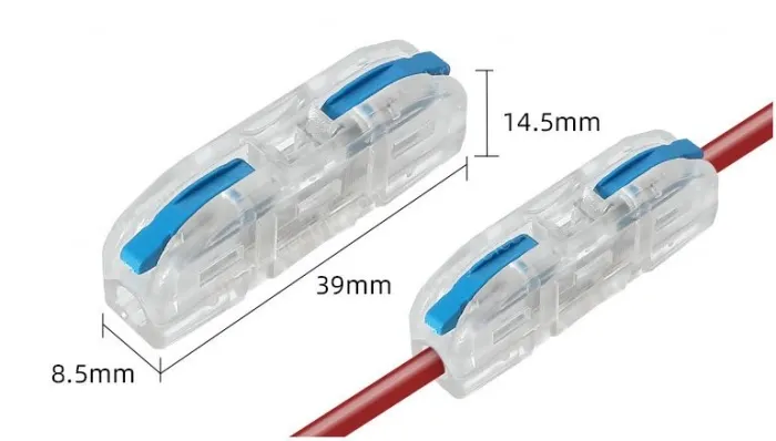 Fast splitter One in and one out transparent blue with holes