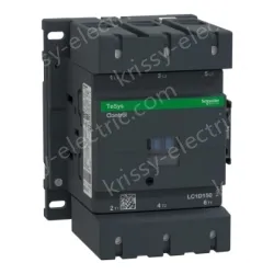 LC1D150BD IEC contactor, TeSys Deca, nonreversing, 150A, 100HP at 480VAC, up to 100kA SCCR, 3 phase, 3 NO, 24VDC coil, open style