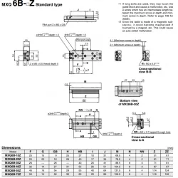 Air Slide Table Double-ported Type MXQ B Series &oslash;6, &oslash;8, &oslash;12, &oslash;16, &oslash;20MXQ12B-50Z