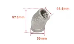 201/1.5" 1-1/2 Stainless steel 45&deg; elbow joint