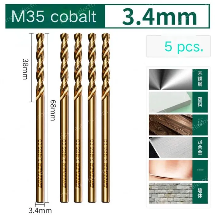 CONTAINS 3.4MM COBALT 5 STICKS