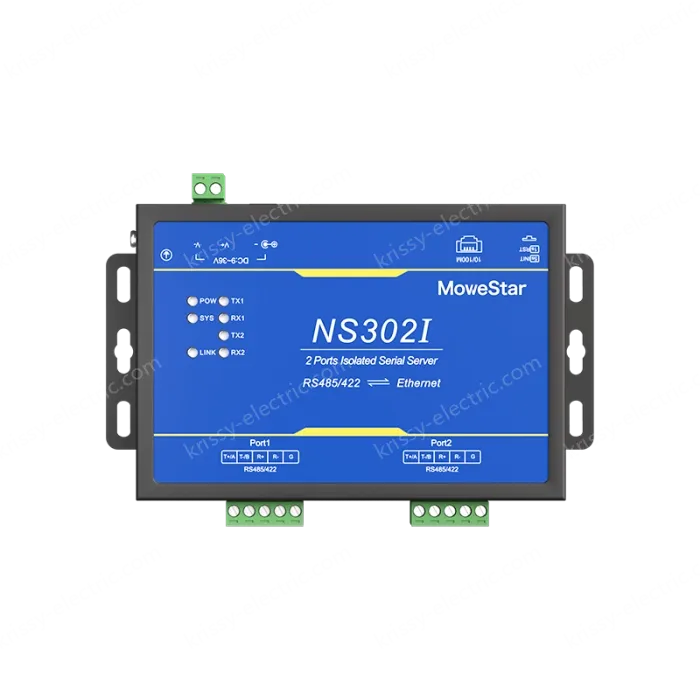 2 Ports RS485/422 Serial to 100M Ethernet Opto-isolated Server