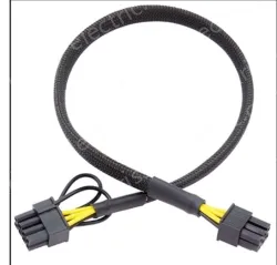 6PIN to 8PIN Server PowerCable Graphics Card Cable Mesh Sleeve Protection 32cm