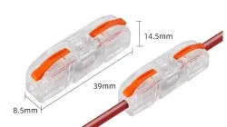 Fast splitter One in and one out transparent orange with holes