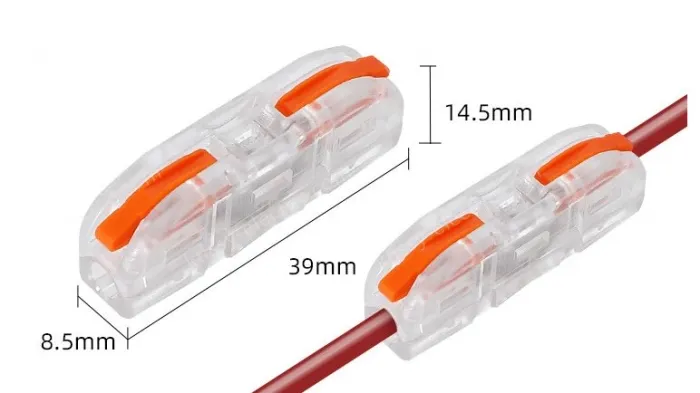 Fast splitter One in and one out transparent orange with holes