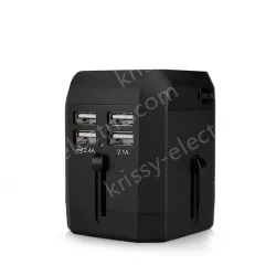 Universal travel adapter with 4 USB KRUSB-WLG3319B
