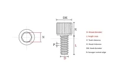 Cylindrical head hexagon socket screws M2*4