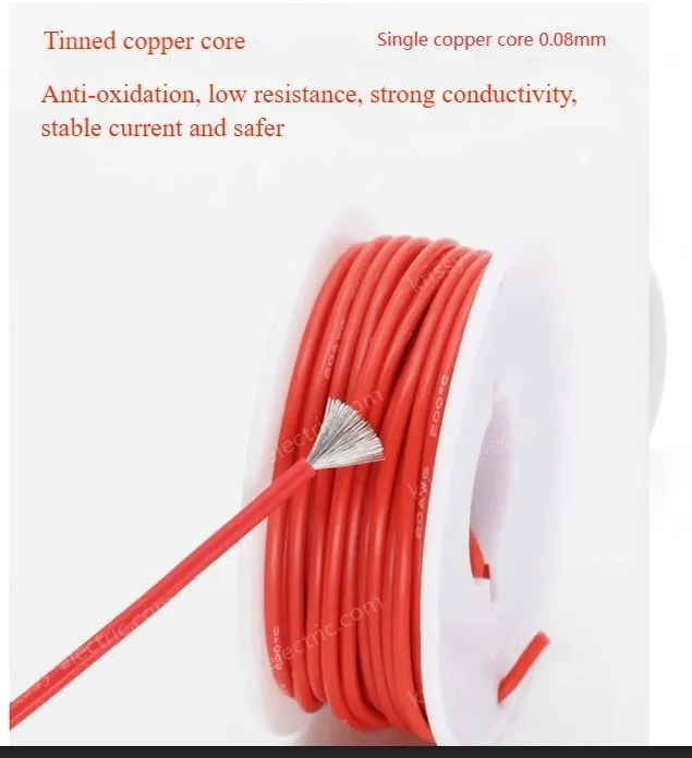 Silicone high temperature cable 18AWG Brown