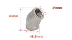 201/1.2 inch 1-1/4 Stainless steel 45&deg; elbow joint