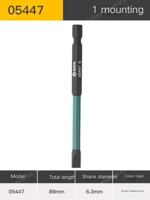 Single-head, slotted 6mm, total length, 89mm-05447