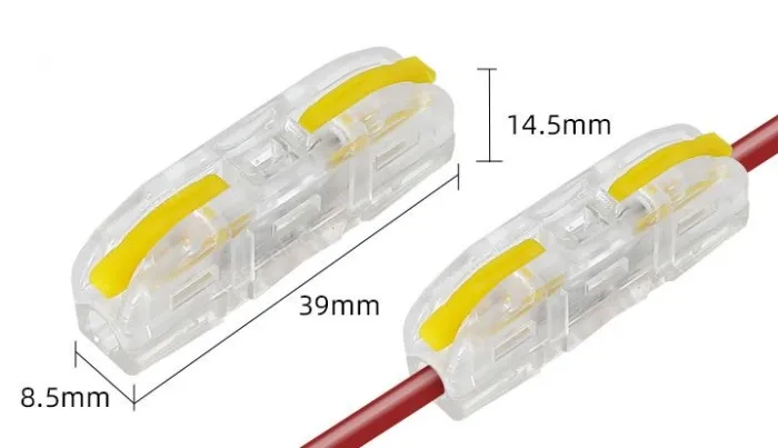 Fast splitter One in and one out is transparent yellow with holes