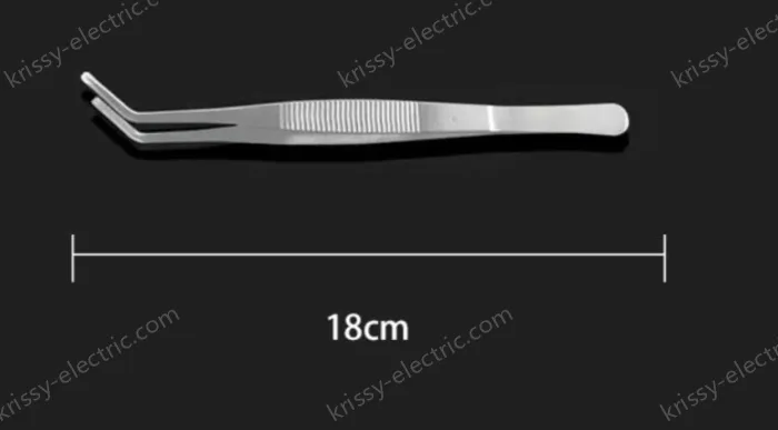 Stainless steel tweezers Curved round toe (thick) 18cm