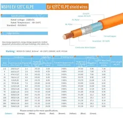 New energy EV high-voltage power cable 1500V Nominal cross-section 10mm²