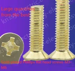 Golden Flat Head Screws M6*125