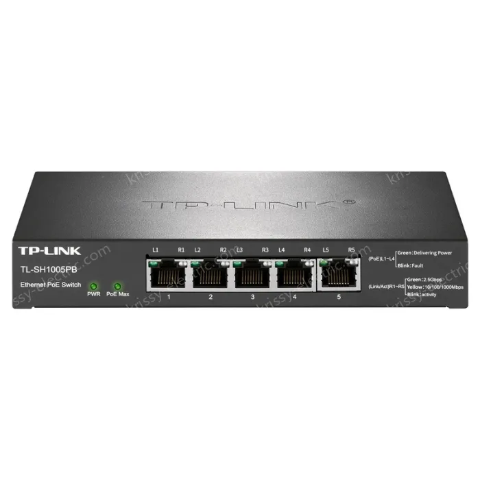 5 x 2.5G/1G adaptive RJ45 ports 2.5G Ethernet PoE switch