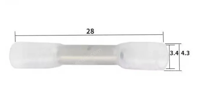 BHT0.5Transparent white-Heat Shrink Terminals