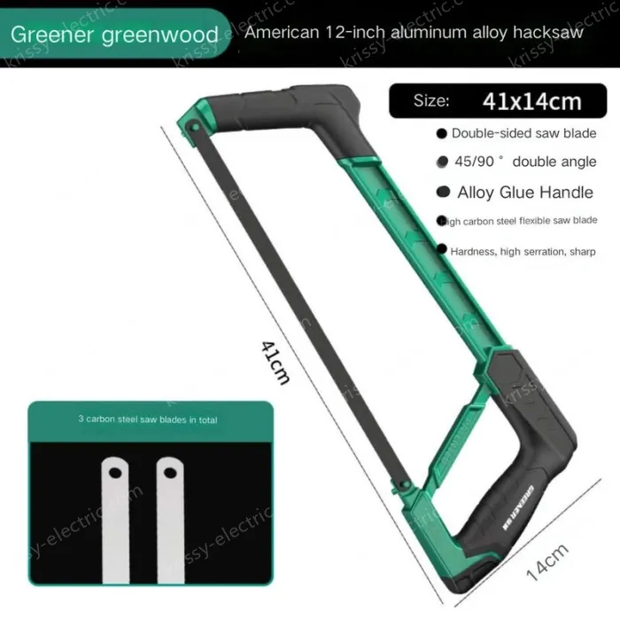 Industrial Heavy Duty 12 inch all-aluminum hacksaw stand with 3 carbon hacksaw blades