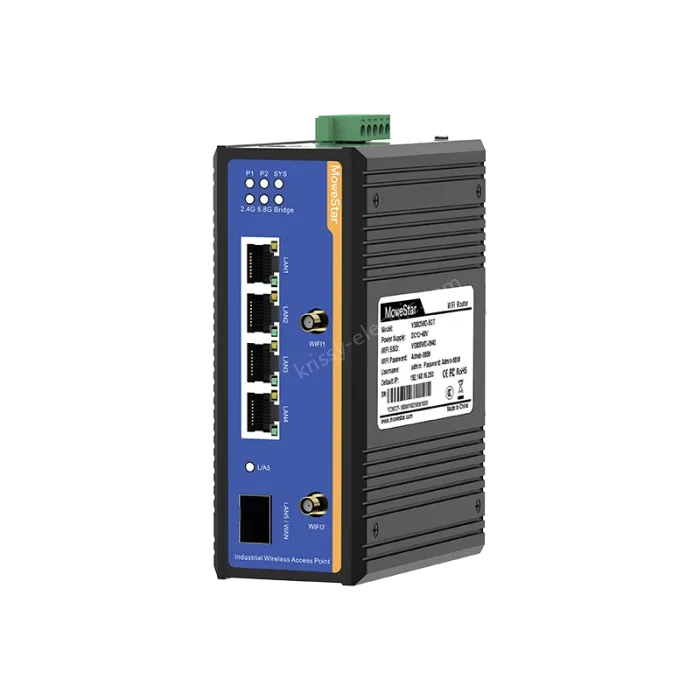 1 Port Gigabit SFP + 4 Ports Gigabit RJ45 Din-Rail Dual Band Wi-Fi6 Wireless Router