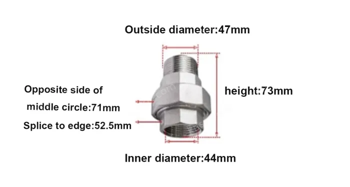 304/1.5" DN40 1-1/2 Stainless steel inner and outer wire unions