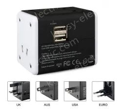2USB travel adapter KRUSB-WLG3344B