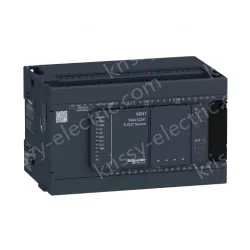 TM241C24T logic controller, Modicon M241, 24 IO, transistor, PNP