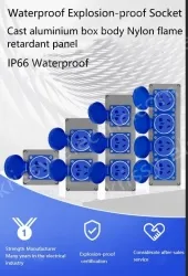 Explosion-proof cast aluminium duplex 5-hole black