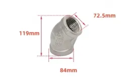 304/2.5 inch 2-1/2 DN65 Stainless steel 45&deg; elbow joint