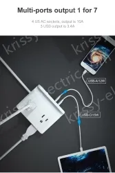 4 AC Outlets Holder Surge Protector Power Strip