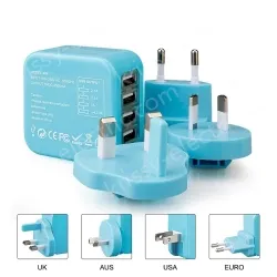 Universal travel adapter with 4 USB KRUSB-WLG3332B