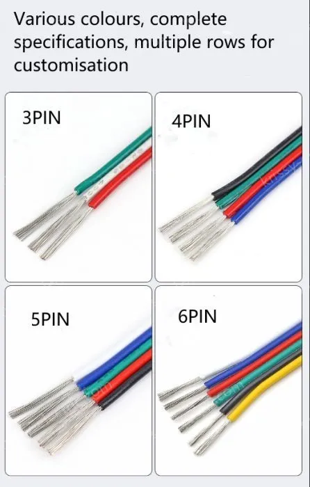 LED light connecting cable 22AWG*5 and (17/0.16TS)