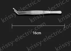 Stainless steel tweezers Curved round head (thick) 16cm
