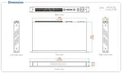 UOTEK 10/100M TCP/IP to 16 Ports RS-485/422 Serial Device Server with Lightning Isolation