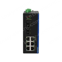 2 Ports 100M F(x) + 6 Ports 10/100M T(x) Din-Rail Unmanaged Industrial Ethernet Switch